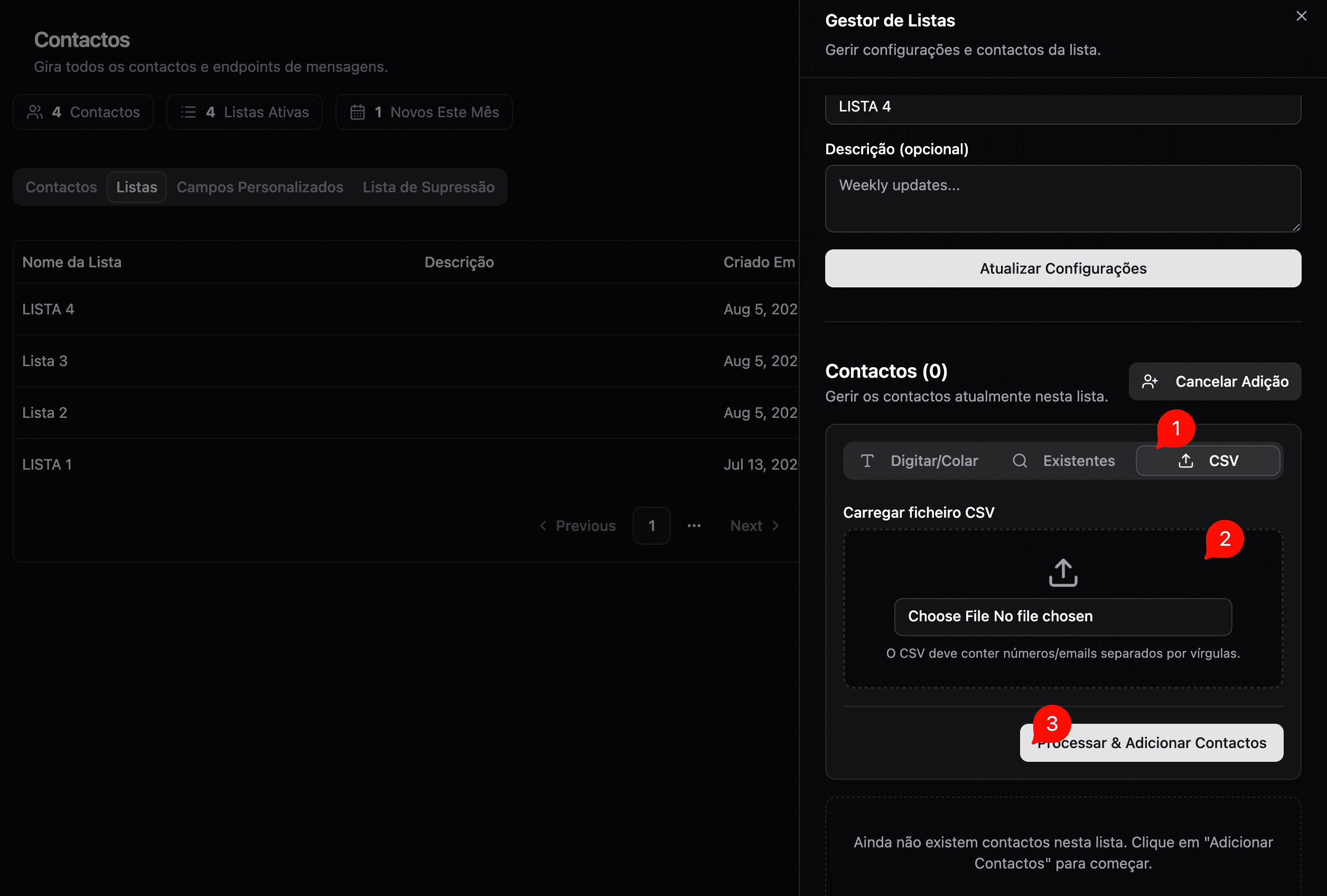 CSV Upload Tab