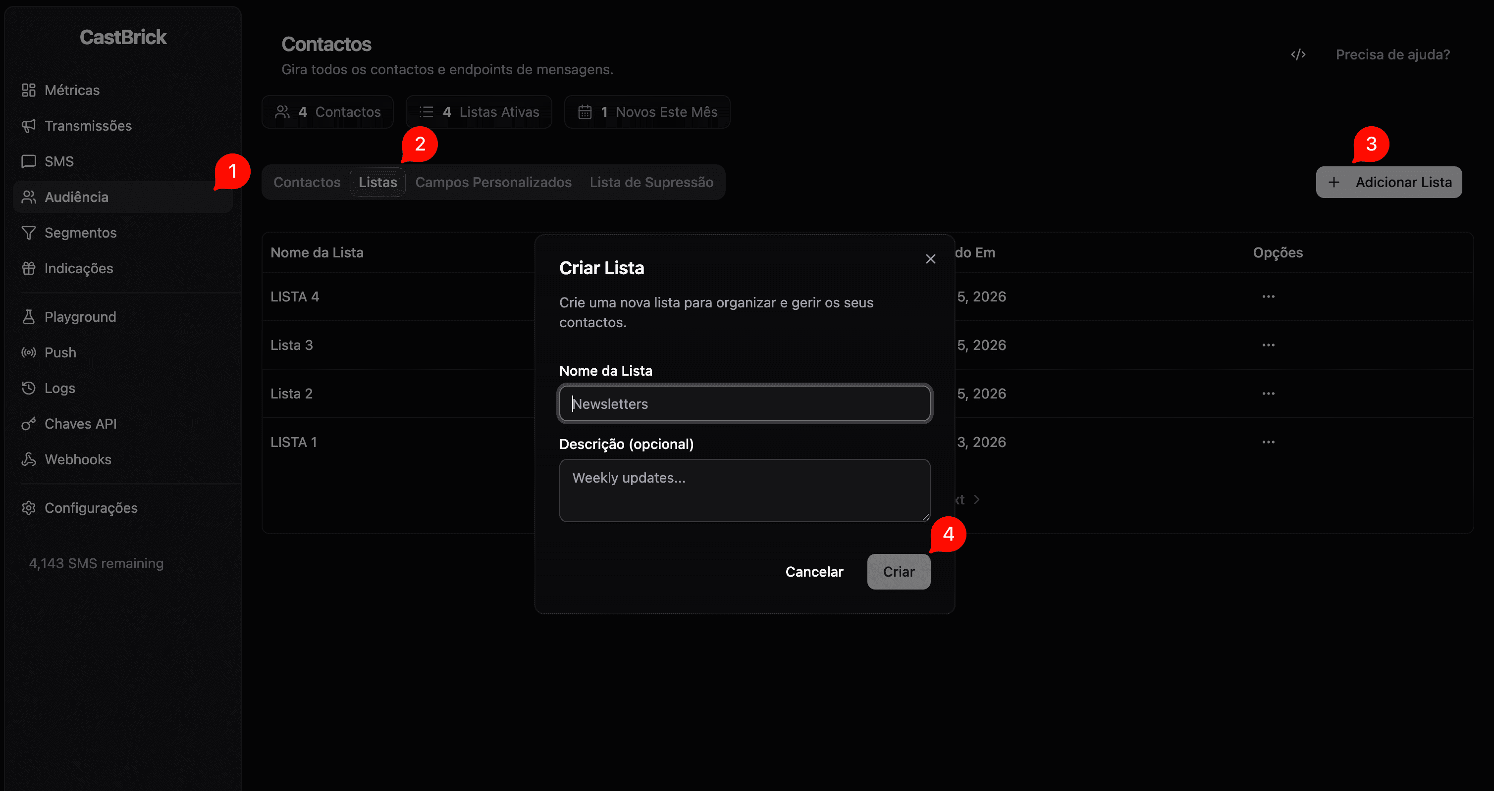 Add List Dialog